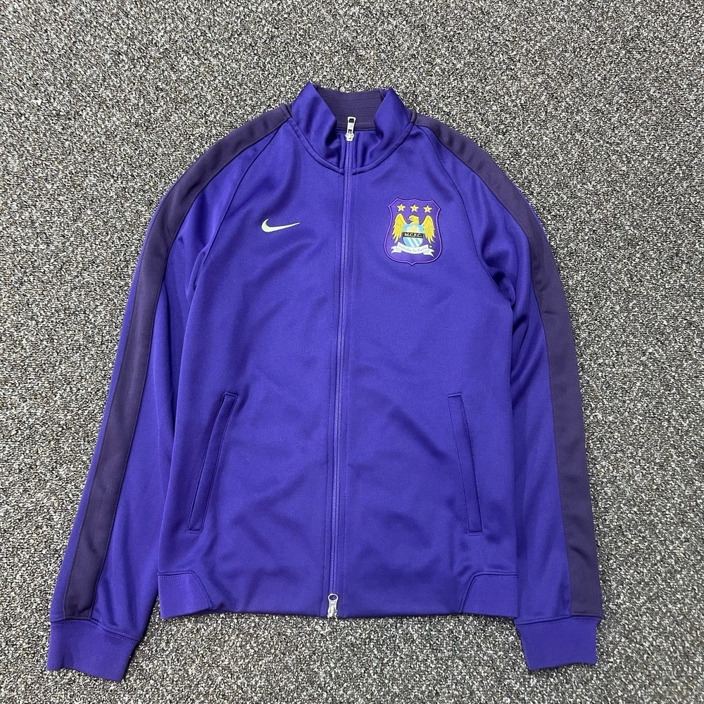 Mcfc Zip Up Nike Hoodie Purple Rare Soccer We Are City Small
